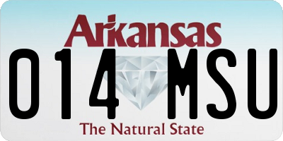 AR license plate 014MSU