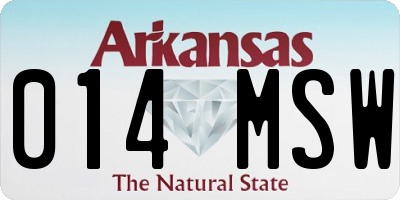 AR license plate 014MSW