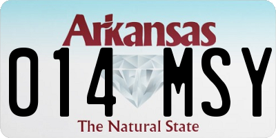 AR license plate 014MSY