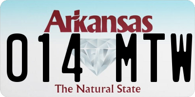AR license plate 014MTW