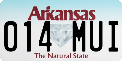 AR license plate 014MUI