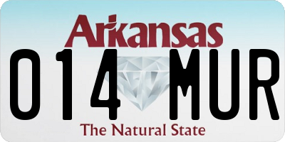AR license plate 014MUR