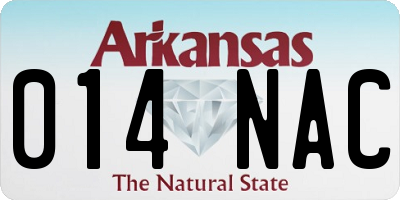 AR license plate 014NAC