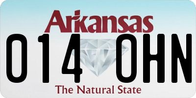 AR license plate 014OHN