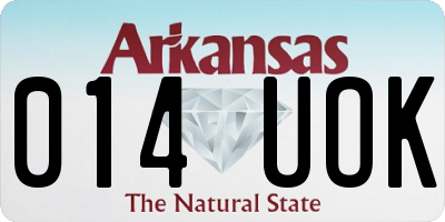 AR license plate 014UOK