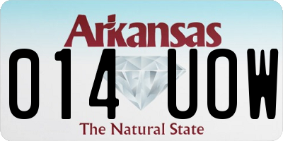 AR license plate 014UOW