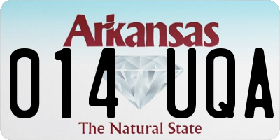 AR license plate 014UQA