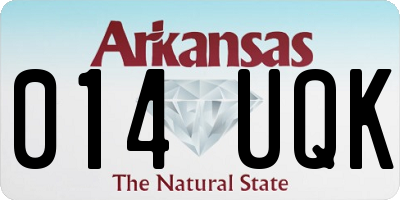 AR license plate 014UQK