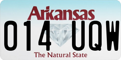 AR license plate 014UQW