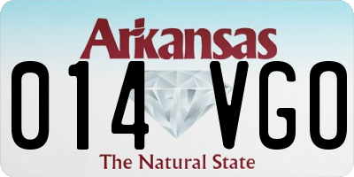AR license plate 014VGO