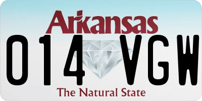 AR license plate 014VGW