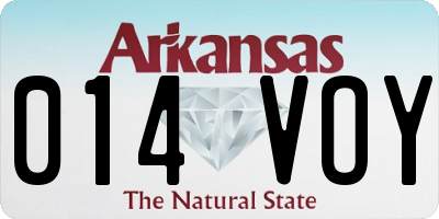 AR license plate 014VOY