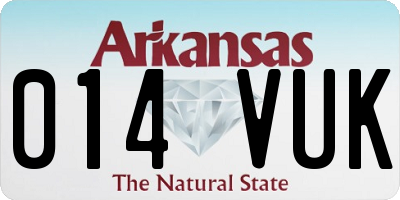 AR license plate 014VUK