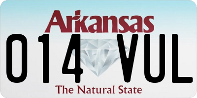 AR license plate 014VUL