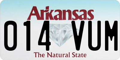 AR license plate 014VUM