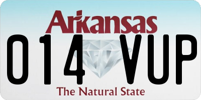 AR license plate 014VUP
