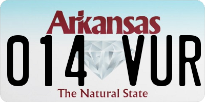 AR license plate 014VUR