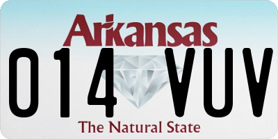 AR license plate 014VUV