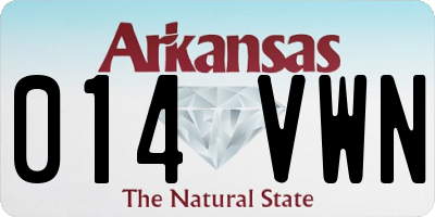 AR license plate 014VWN