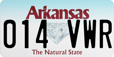 AR license plate 014VWR