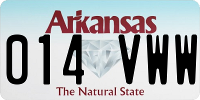 AR license plate 014VWW