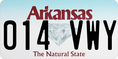AR license plate 014VWY