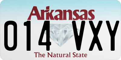 AR license plate 014VXY