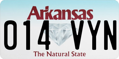 AR license plate 014VYN