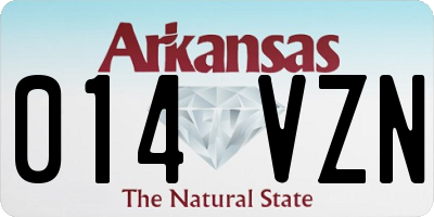 AR license plate 014VZN