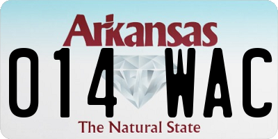AR license plate 014WAC