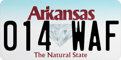 AR license plate 014WAF