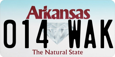 AR license plate 014WAK