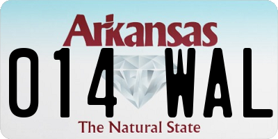 AR license plate 014WAL
