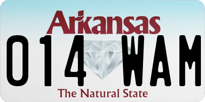 AR license plate 014WAM