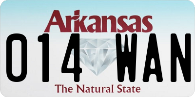 AR license plate 014WAN