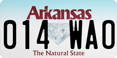 AR license plate 014WAO