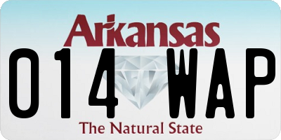 AR license plate 014WAP