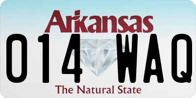AR license plate 014WAQ