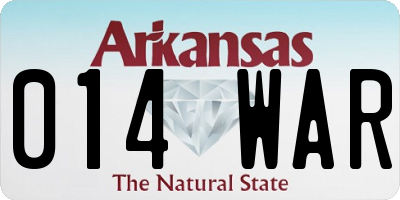 AR license plate 014WAR