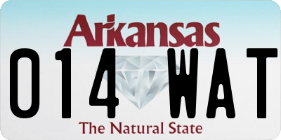 AR license plate 014WAT