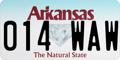 AR license plate 014WAW