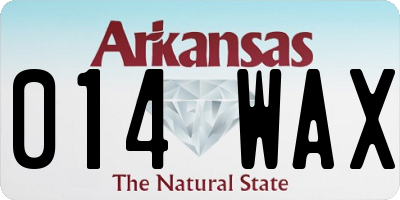 AR license plate 014WAX