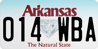 AR license plate 014WBA