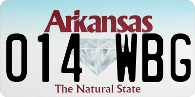 AR license plate 014WBG