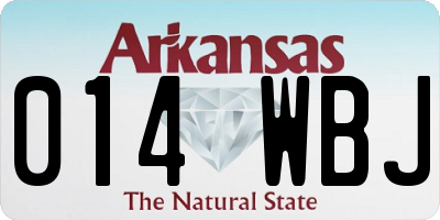 AR license plate 014WBJ