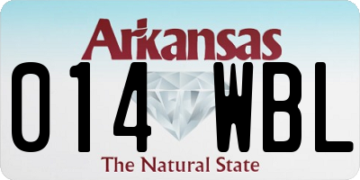 AR license plate 014WBL