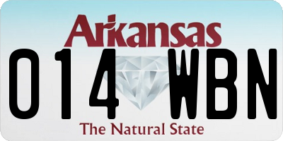 AR license plate 014WBN