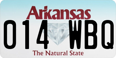 AR license plate 014WBQ