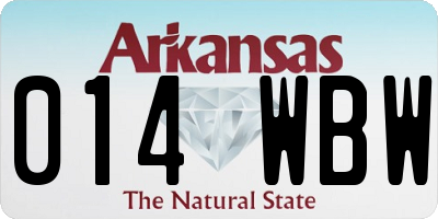 AR license plate 014WBW