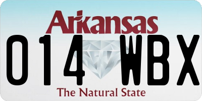 AR license plate 014WBX